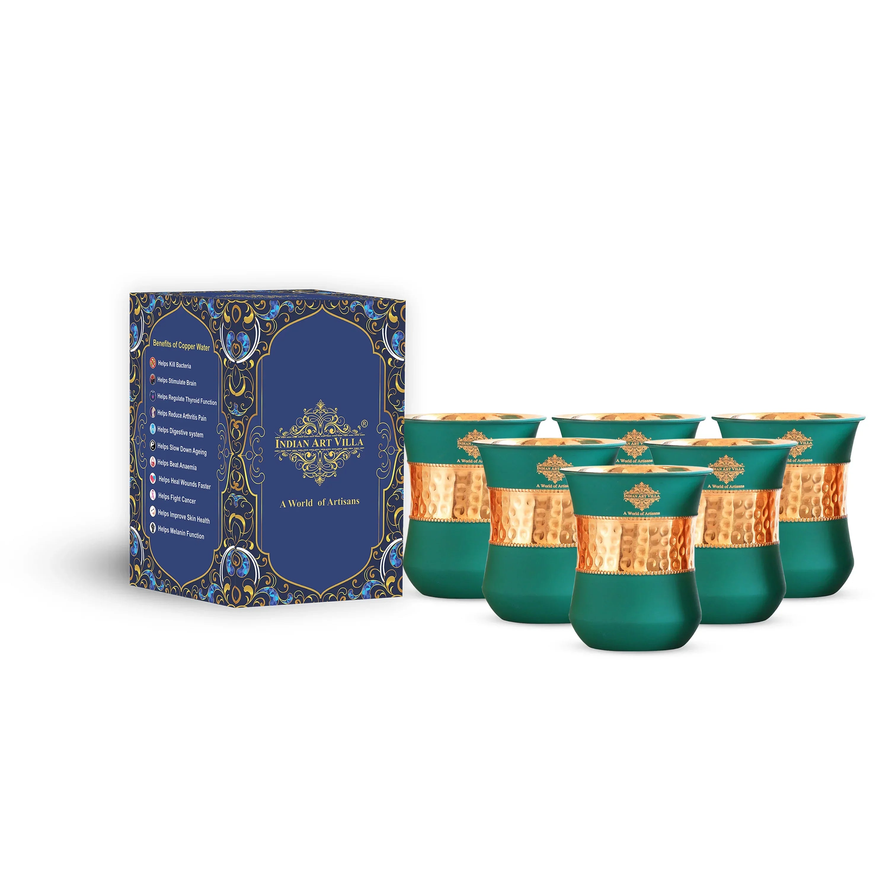 Pure Copper Half Silk Finish Glass – 300 ML