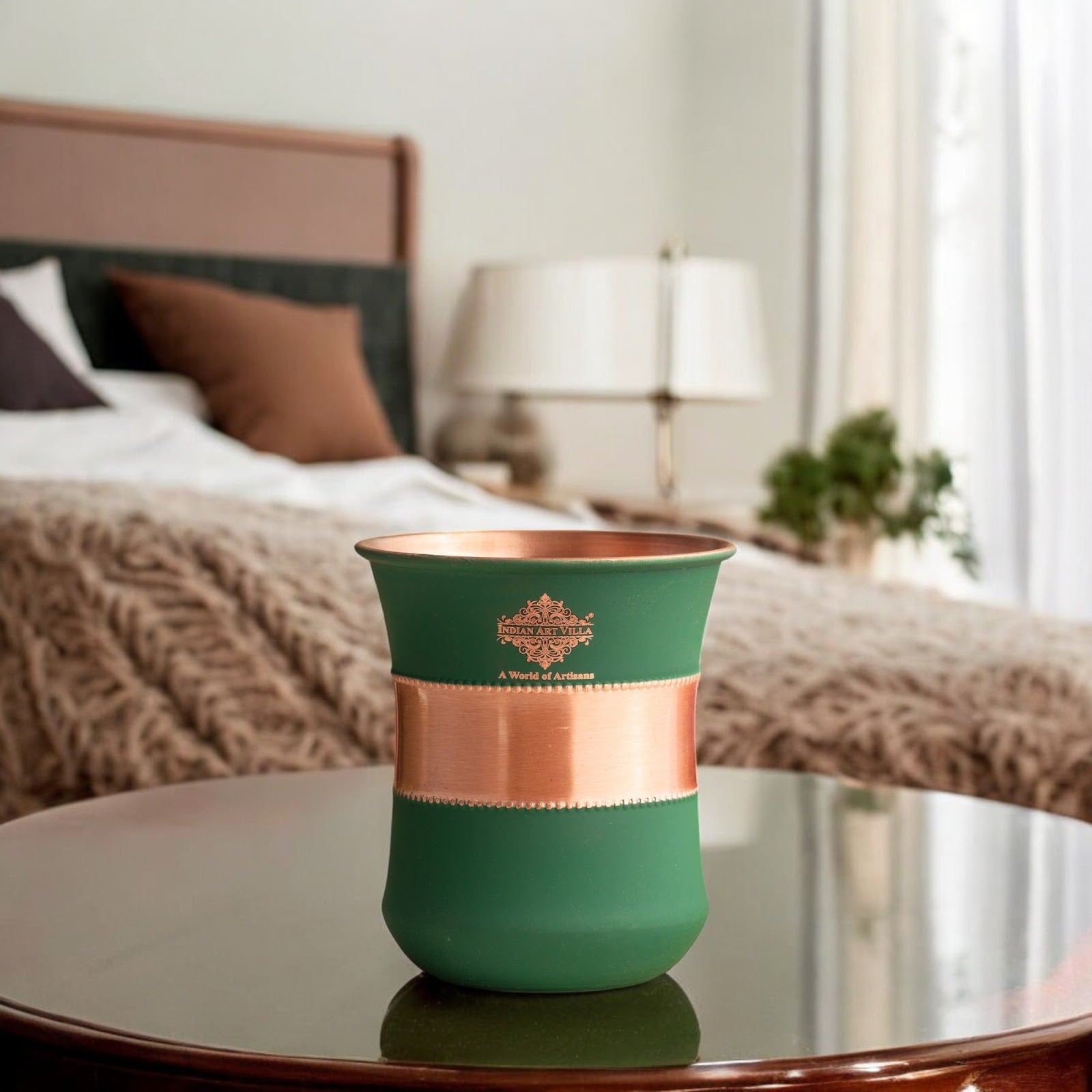 Pure Copper Half Silk Finish Glass – 300 ML