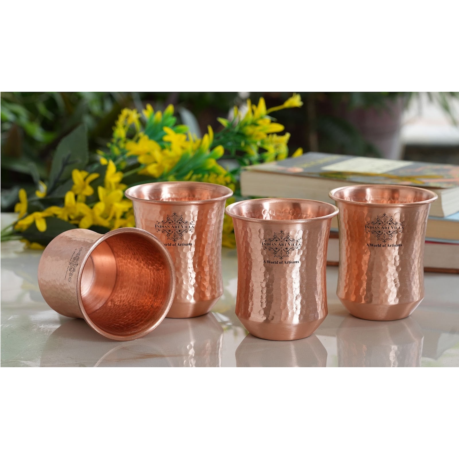 Pure Copper Hammered & Smooth Design Glass