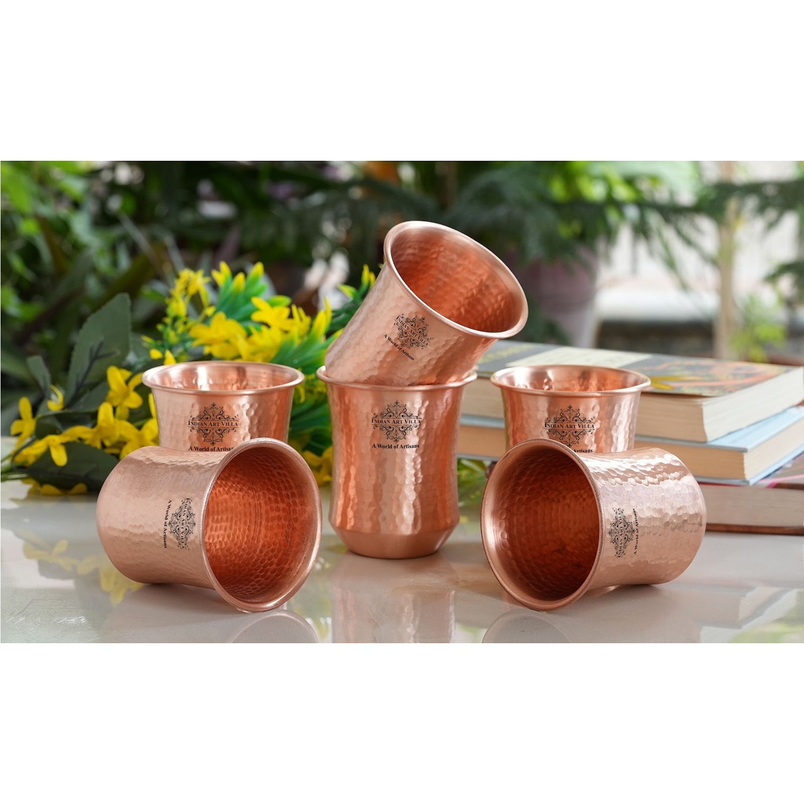 Pure Copper Hammered & Smooth Design Glass