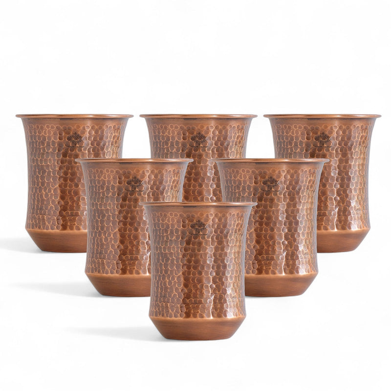 Pure Copper Hammered & Smooth Design Glass