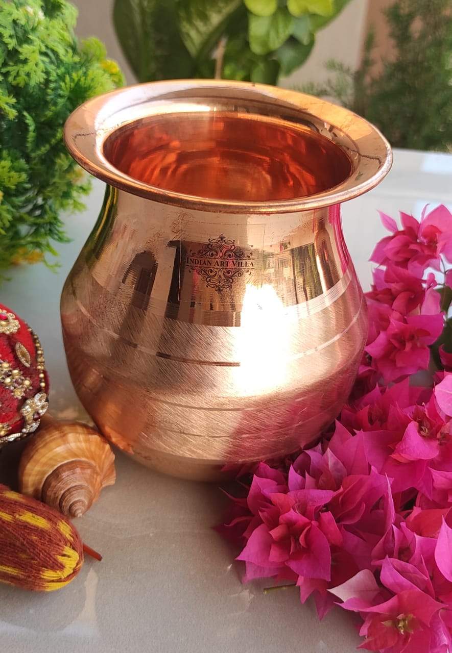 Copper Kalash / lota | Luxury Design Shine Finish | Pujan Purpose