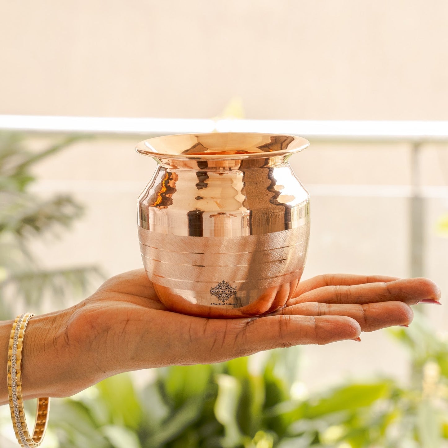 Pure Copper Copper Kalash / lota | Luxury Design | Shine Finish | Pujan Purpose