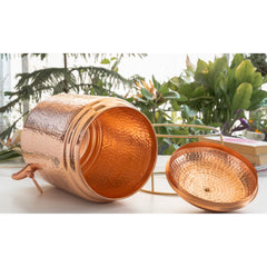 Pure Copper Hammered Design Water Pot with Stand