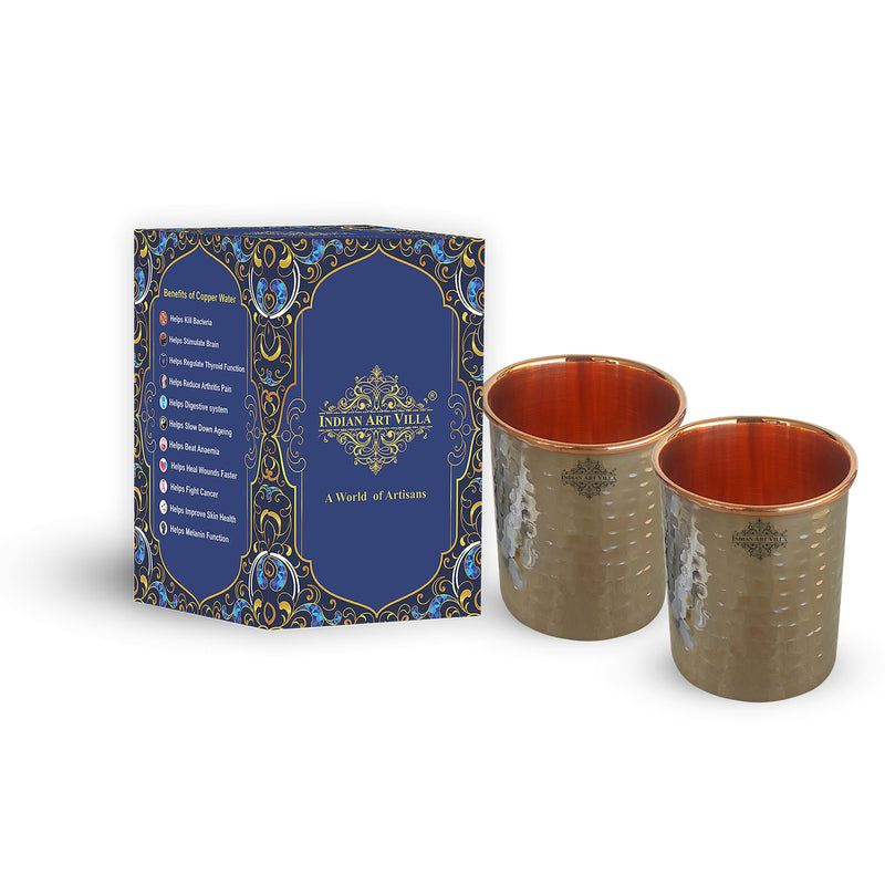 Steel Copper Glass, Tumbler Handcrafted in Luxury Design, Drinkware, Serveware, 250ml