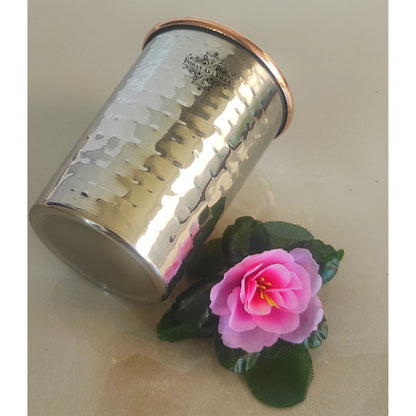 Steel Copper Glass, Tumbler Handcrafted in Luxury Design, Drinkware, Serveware, 250ml