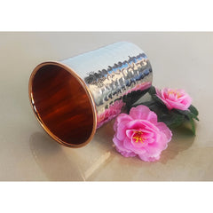 Steel Copper Glass, Tumbler Handcrafted in Luxury Design, Drinkware, Serveware, 250ml