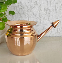 Pure Copper Handmade Ramjhara, NetiPot with Heavy Gauge used to Worship God