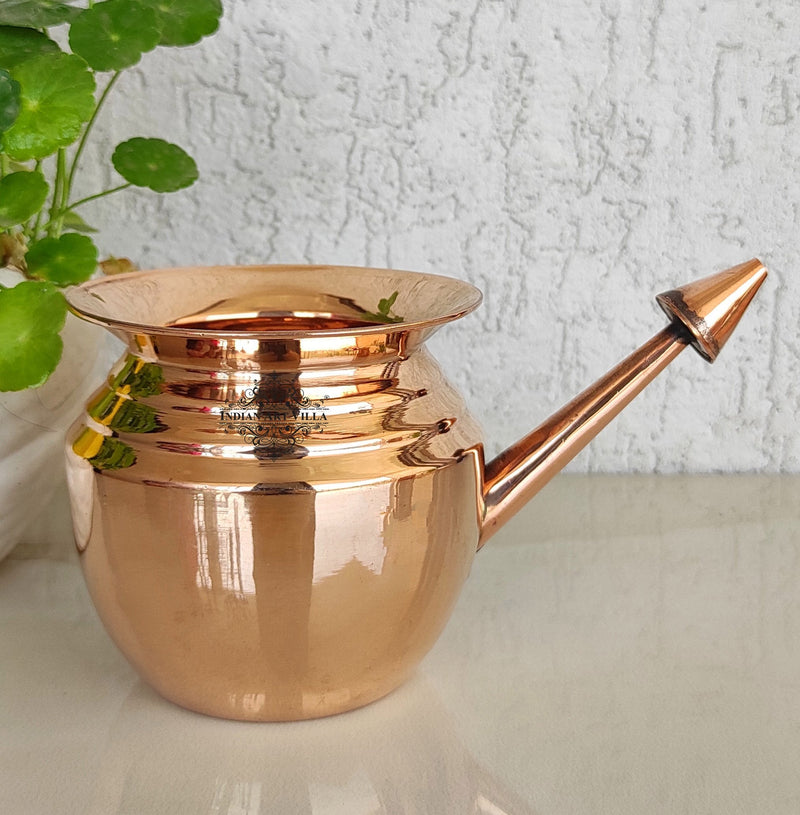 Pure Copper Handmade Ramjhara, NetiPot with Heavy Gauge used to Worship God