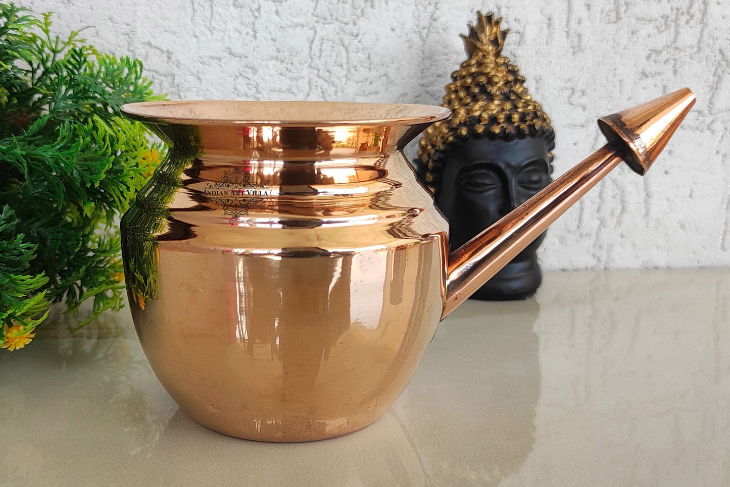 Pure Copper Handmade Ramjhara, NetiPot with Heavy Gauge used to Worship God