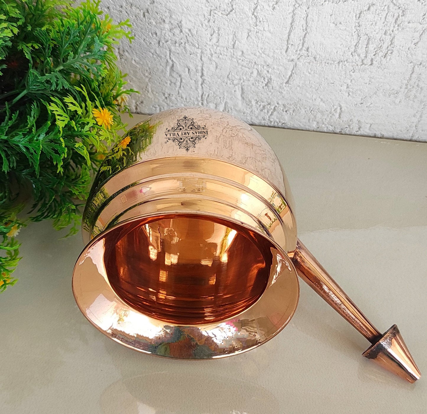 Pure Copper Handmade Ramjhara, NetiPot with Heavy Gauge used to Worship God