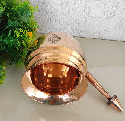 Pure Copper Handmade Ramjhara, NetiPot with Heavy Gauge used to Worship God