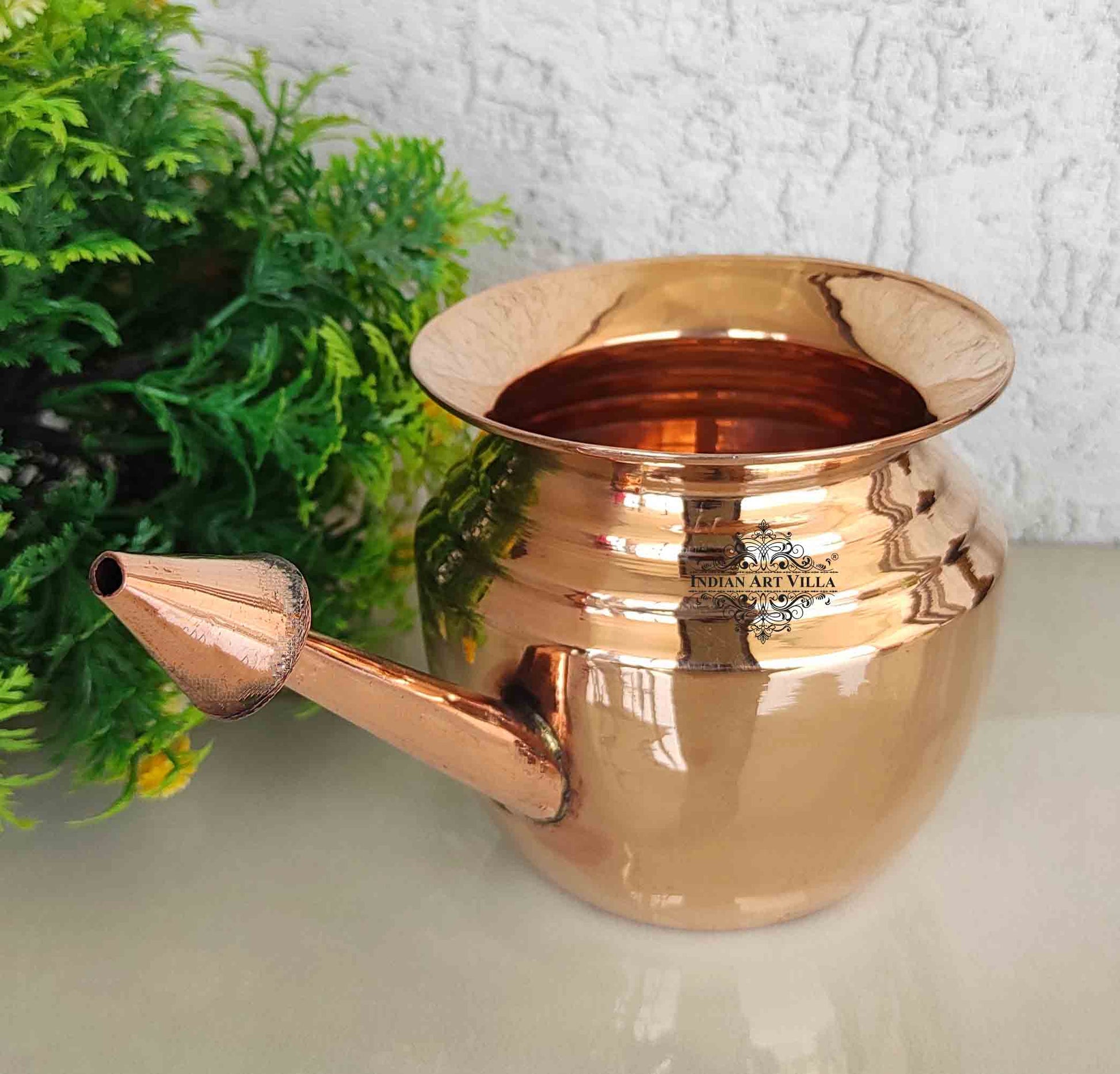 Pure Copper Handmade Ramjhara, NetiPot with Heavy Gauge used to Worship God