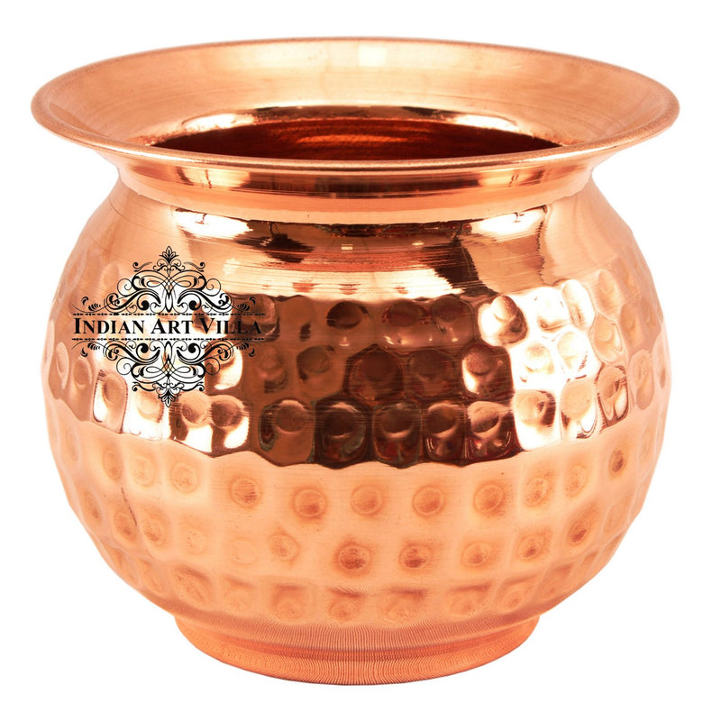 Pure Copper Hammered Design Lota\ Kalash, Spiritual Items, Pooja Item, Storage & Serving Water