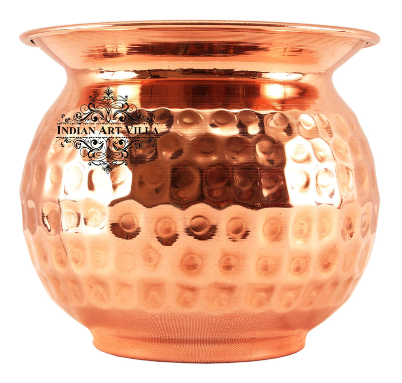 Pure Copper Hammered Design Lota\ Kalash, Spiritual Items, Pooja Item, Storage & Serving Water