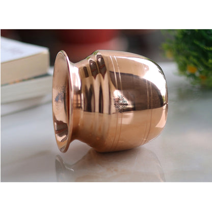 Pure Copper Lota\ Kalash With Wavy Neck Lining Design, Spiritual Items, Pooja Item, Storage & Serving Water
