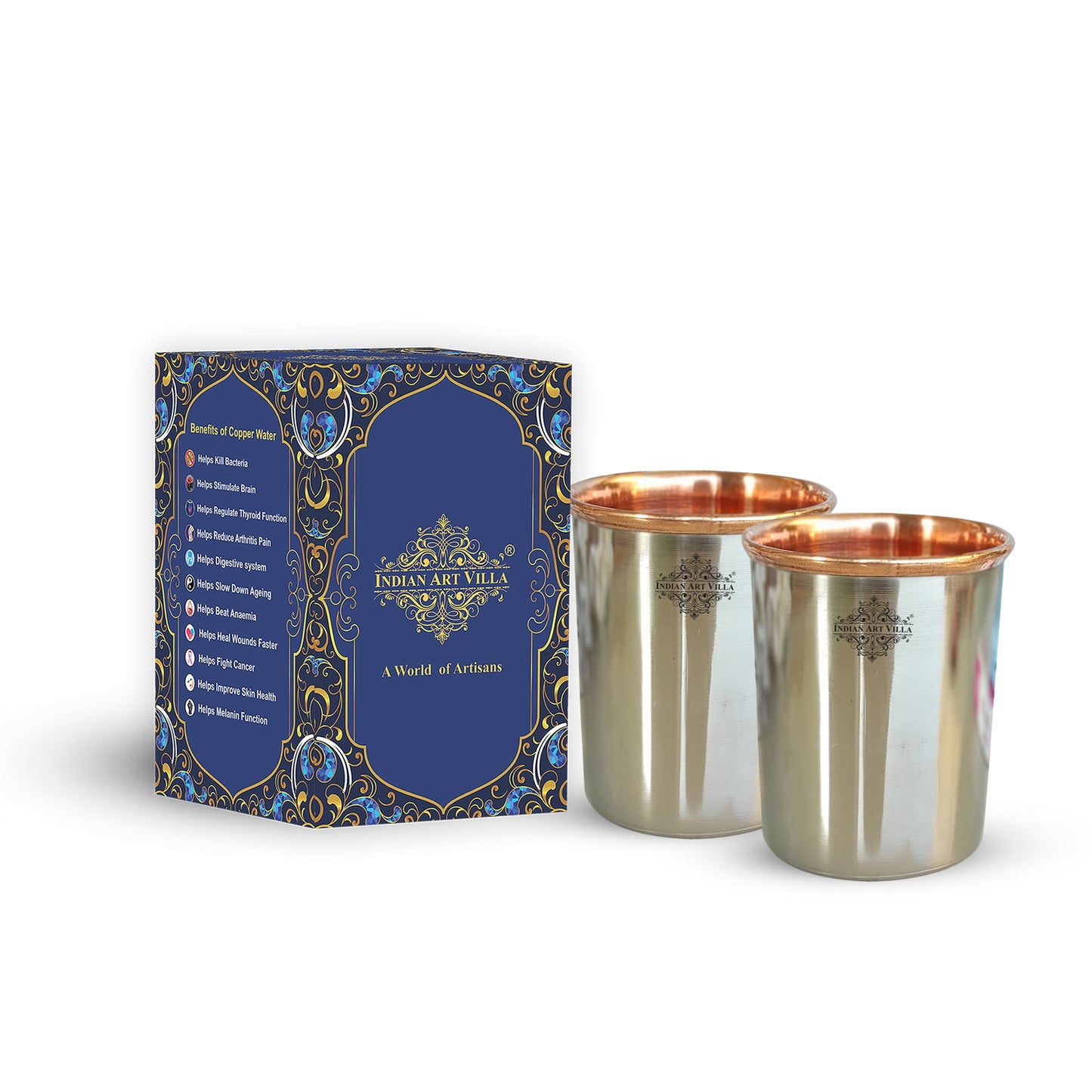 Steel Copper Plain Glass/Tumbler, Volume-250 ML