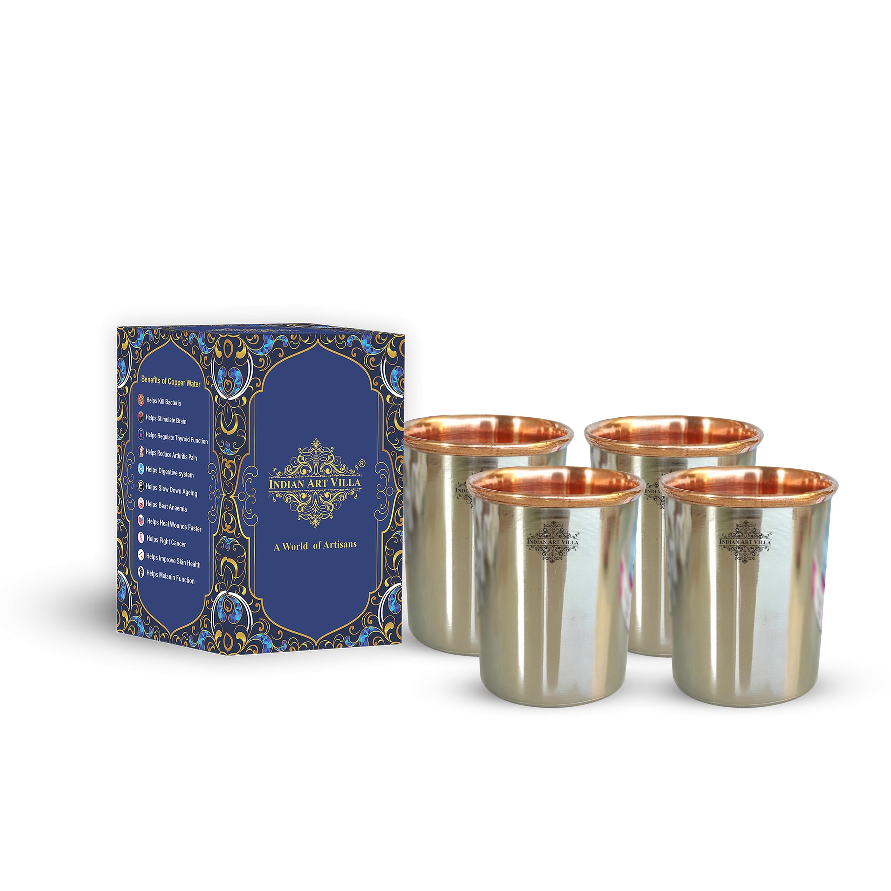Steel Copper Plain Glass/Tumbler, Volume-250 ML