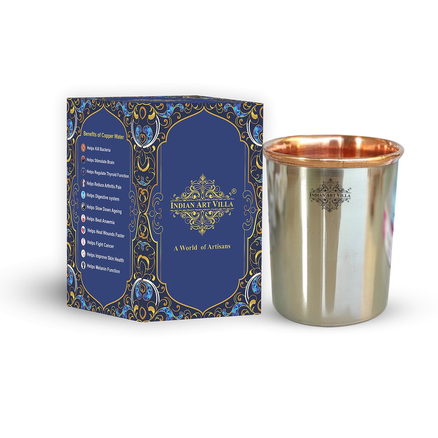 Steel Copper Plain Glass/Tumbler, Volume-250 ML