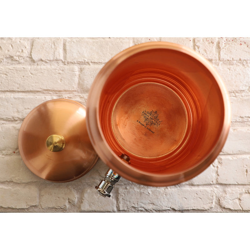Pure Copper Water Pot with Tap & Stand 5 Liters
