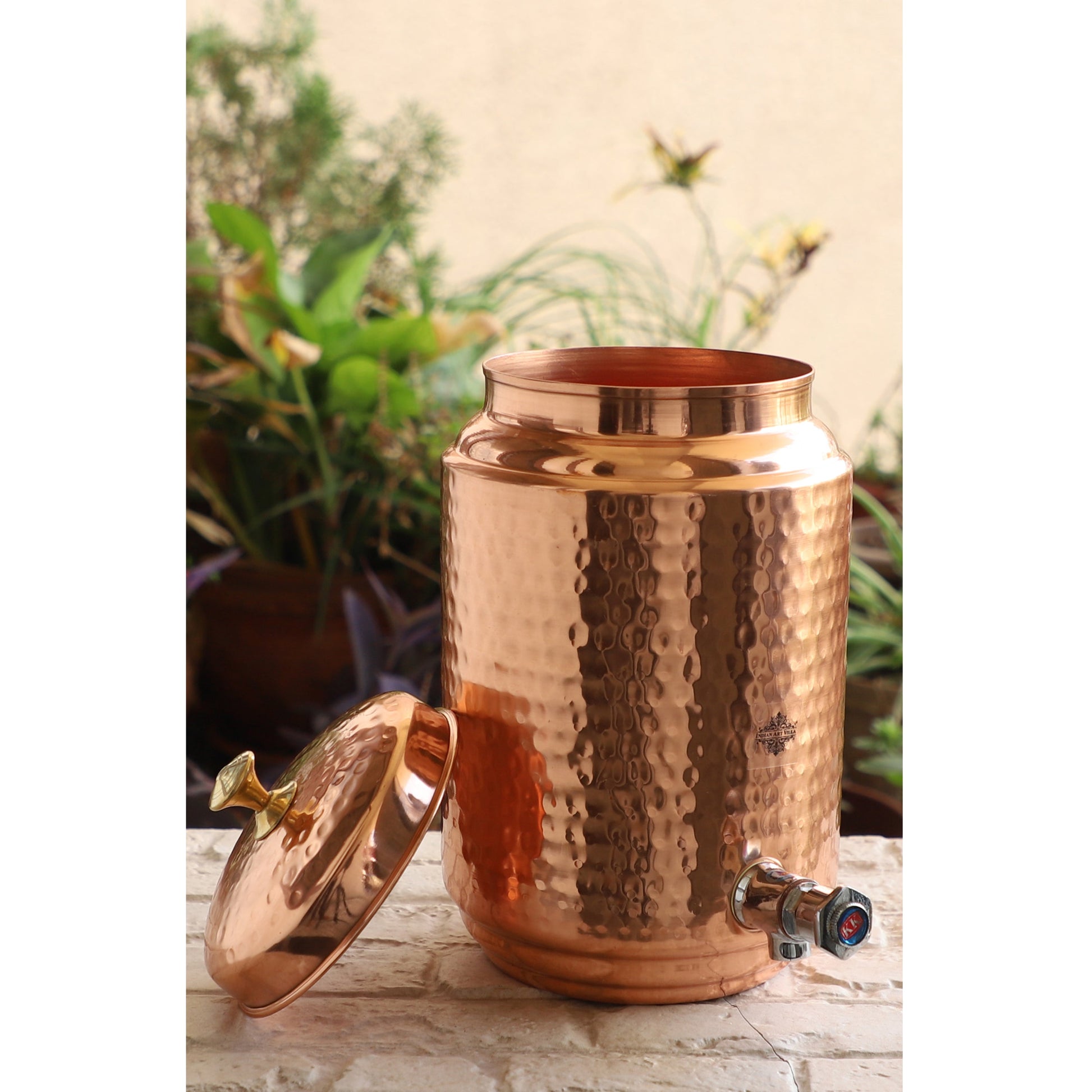 Pure Copper Water Pot with Tap & Stand 5 Liters