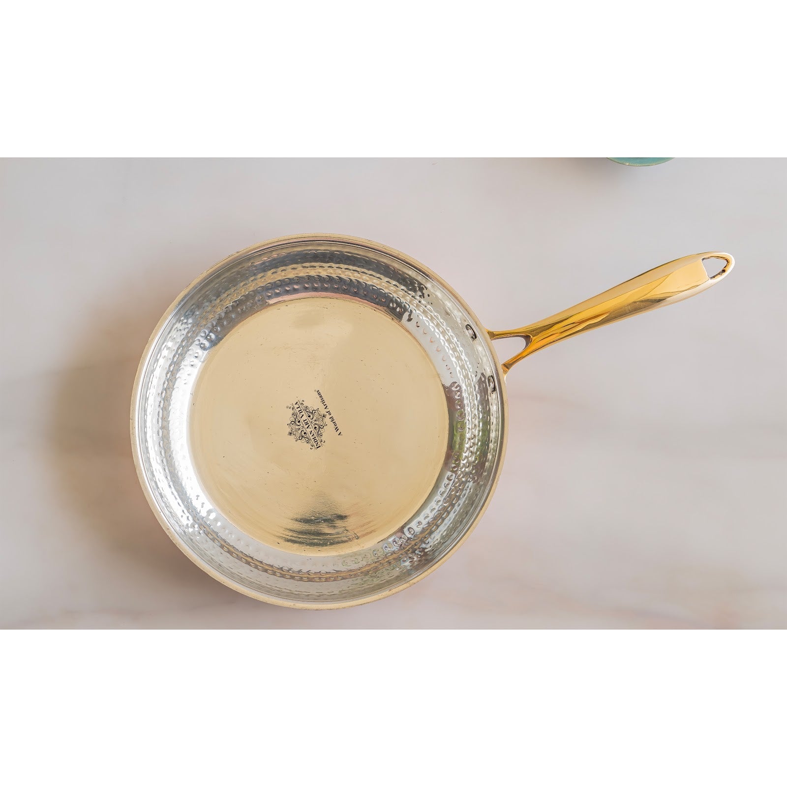 Steel Copper Hammered Design Fry Pan with Tin Linning