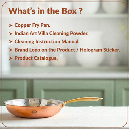 Steel Copper Hammered Design Fry Pan with Tin Linning