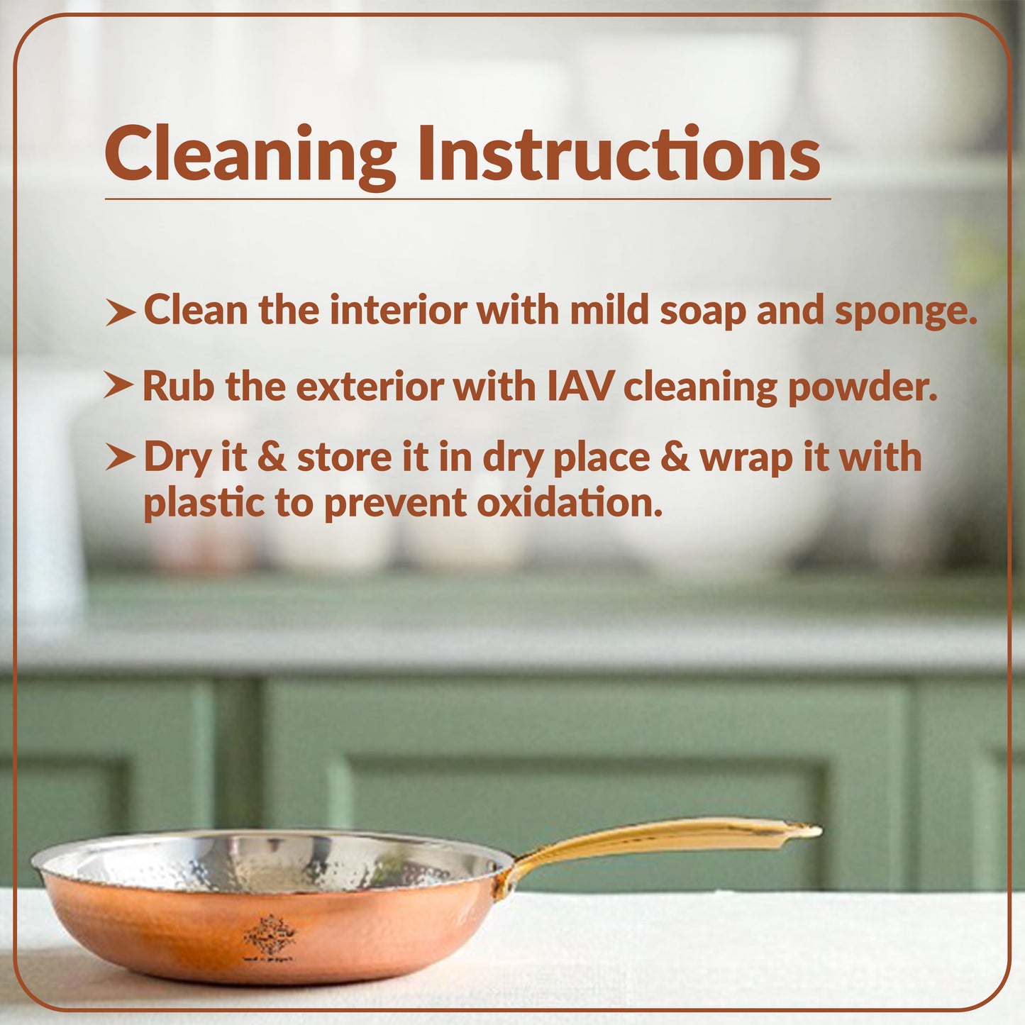 Steel Copper Hammered Design Fry Pan with Tin Linning