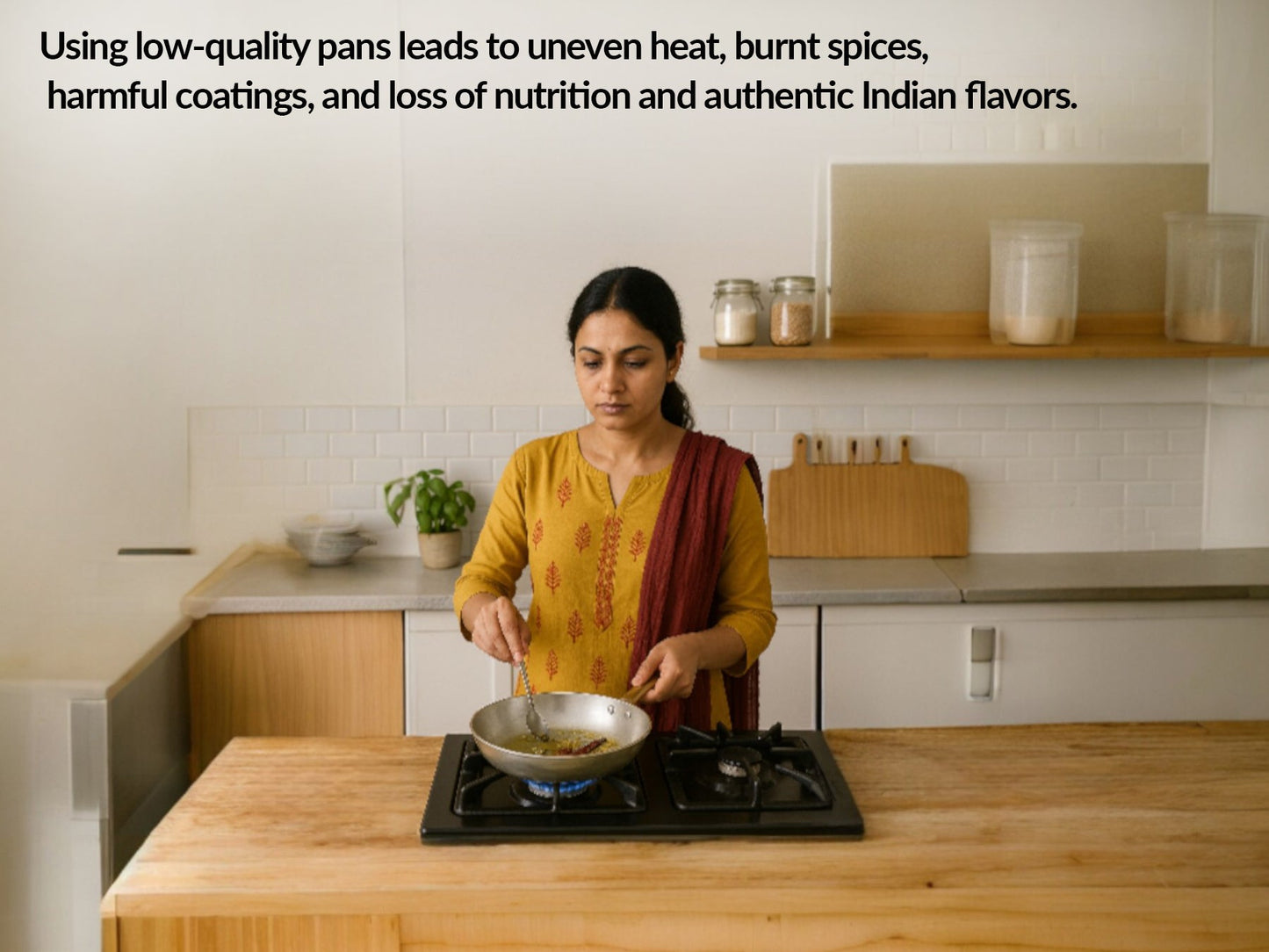 Steel Copper Hammered Design Fry Pan with Tin Linning