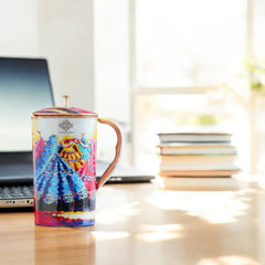Pure Copper Printed Jug - Padharo Mhare Desh Design