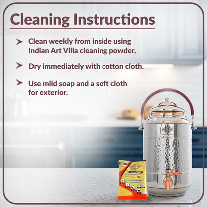 Steel Copper Water Pot with Tap & Handle -7000 ML