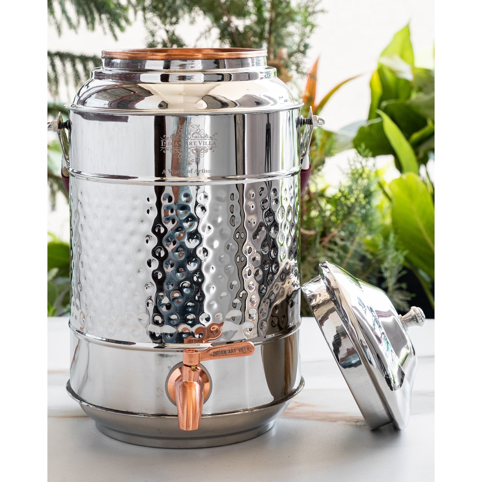 Steel Copper Water Pot with Tap & Handle -7000 ML
