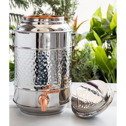 Steel Copper Water Pot with Tap & Handle -7000 ML