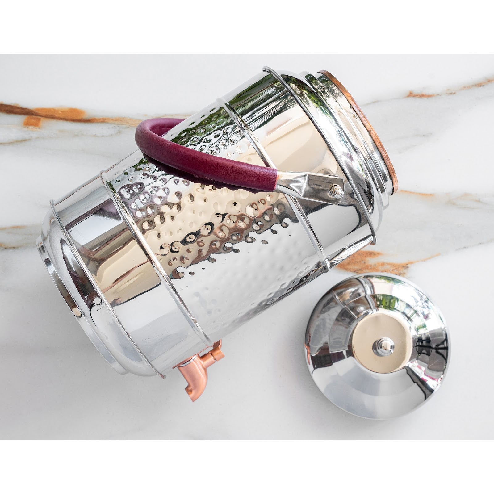 Steel Copper Water Pot with Tap & Handle -7000 ML