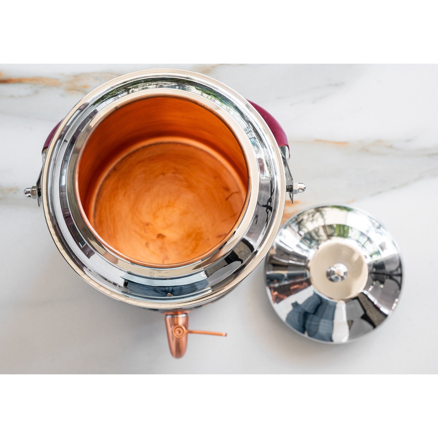 Steel Copper Water Pot with Tap & Handle -7000 ML