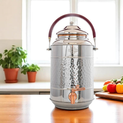 Steel Copper Water Pot with Tap & Handle -7000 ML
