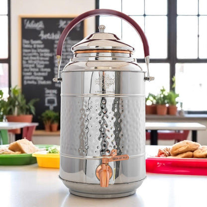 Steel Copper Water Pot with Tap & Handle -7000 ML