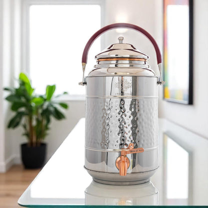 Steel Copper Water Pot with Tap & Handle -7000 ML