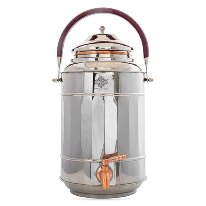Steel Copper Water Pot with Tap & Handle -7000 ML