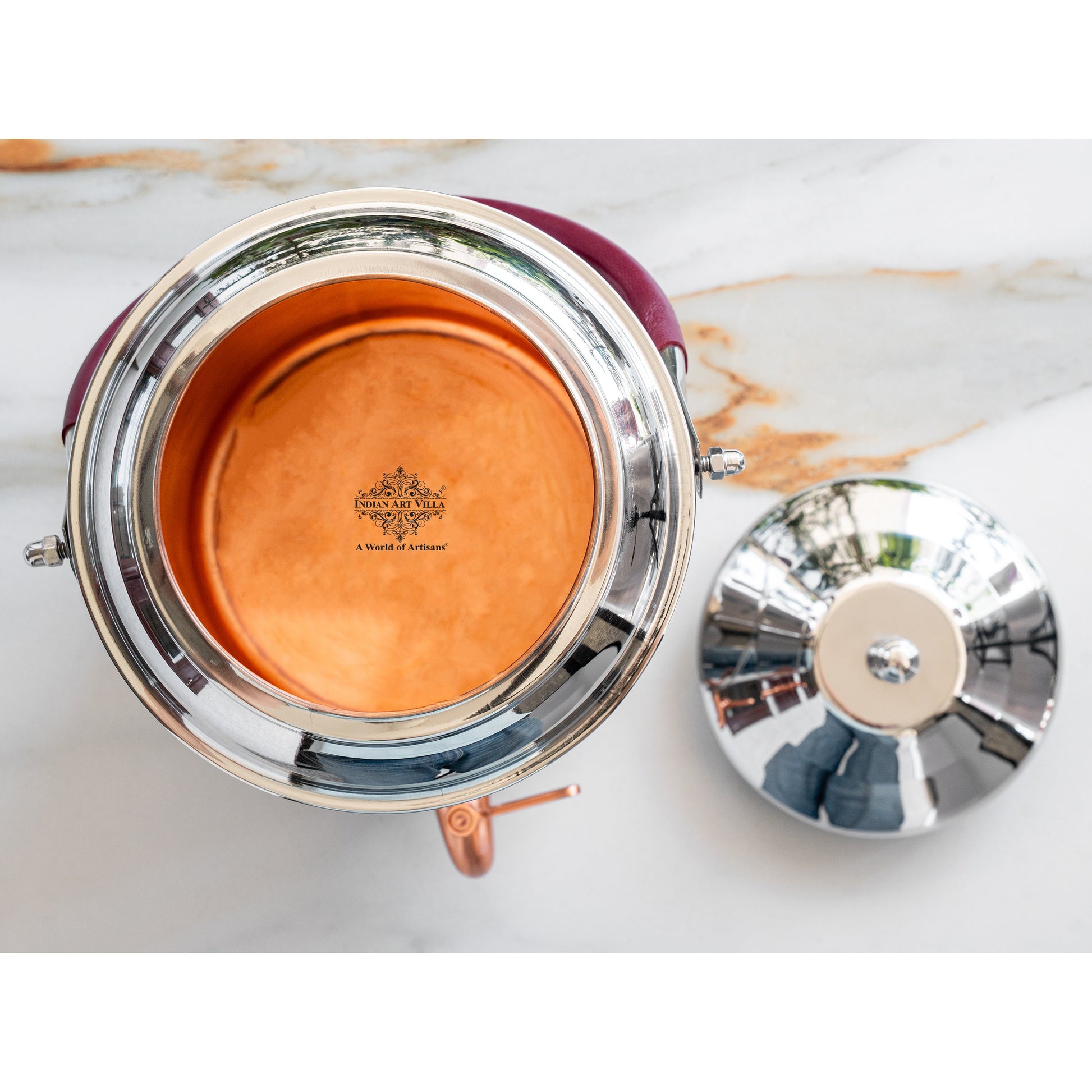 Steel Copper Water Pot with Tap & Handle -7000 ML