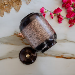 Copper Water Pot With Antique Embossed Finish