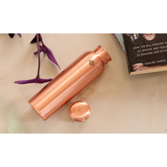 Pure Copper Matt Finish Lacquer Coated Water Bottle, Health Benefits, Drinkware, 900 ML