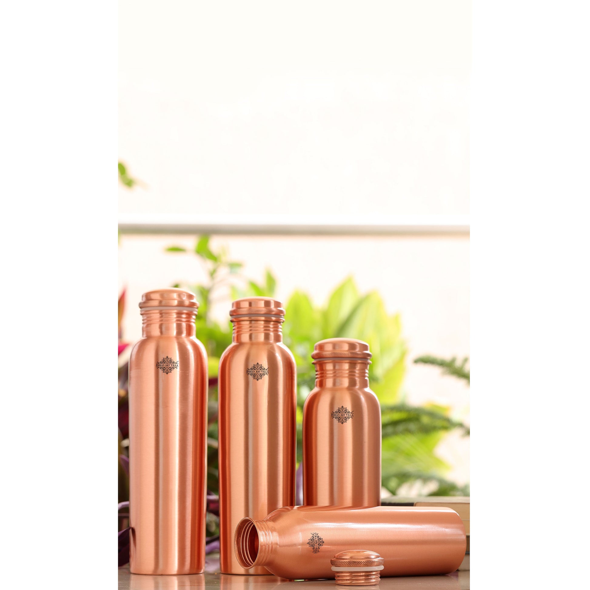 Pure Copper Matt Finish Lacquer Coated Water Bottle, Health Benefits, Drinkware, 900 ML