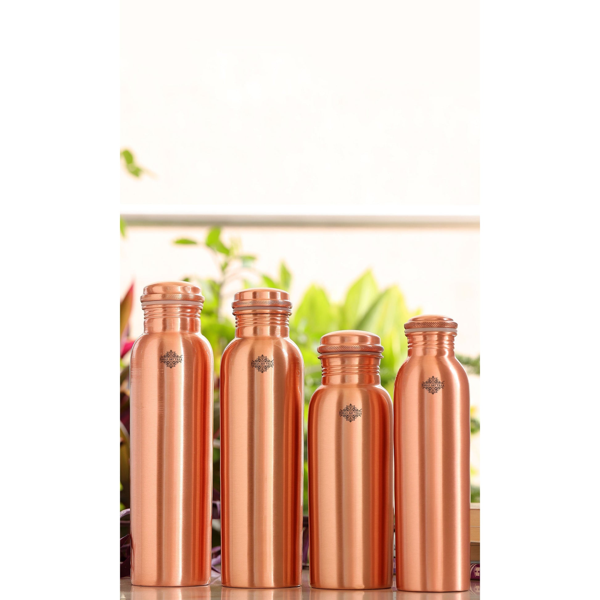 Pure Copper Matt Finish Lacquer Coated Water Bottle, Health Benefits, Drinkware, 900 ML