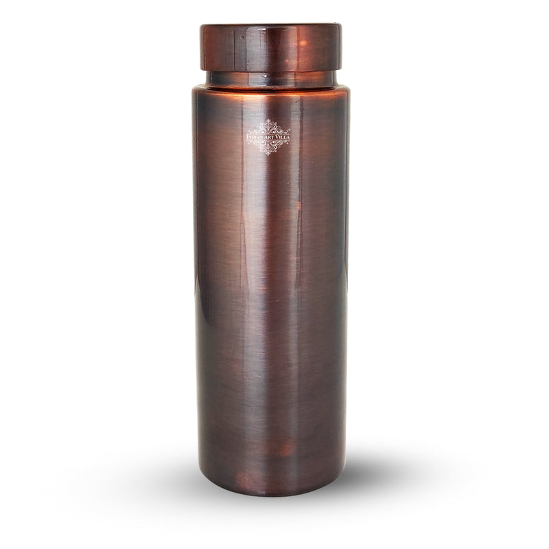 Pure Copper Bottle with Lacquer Coated Finish and Straight Shape