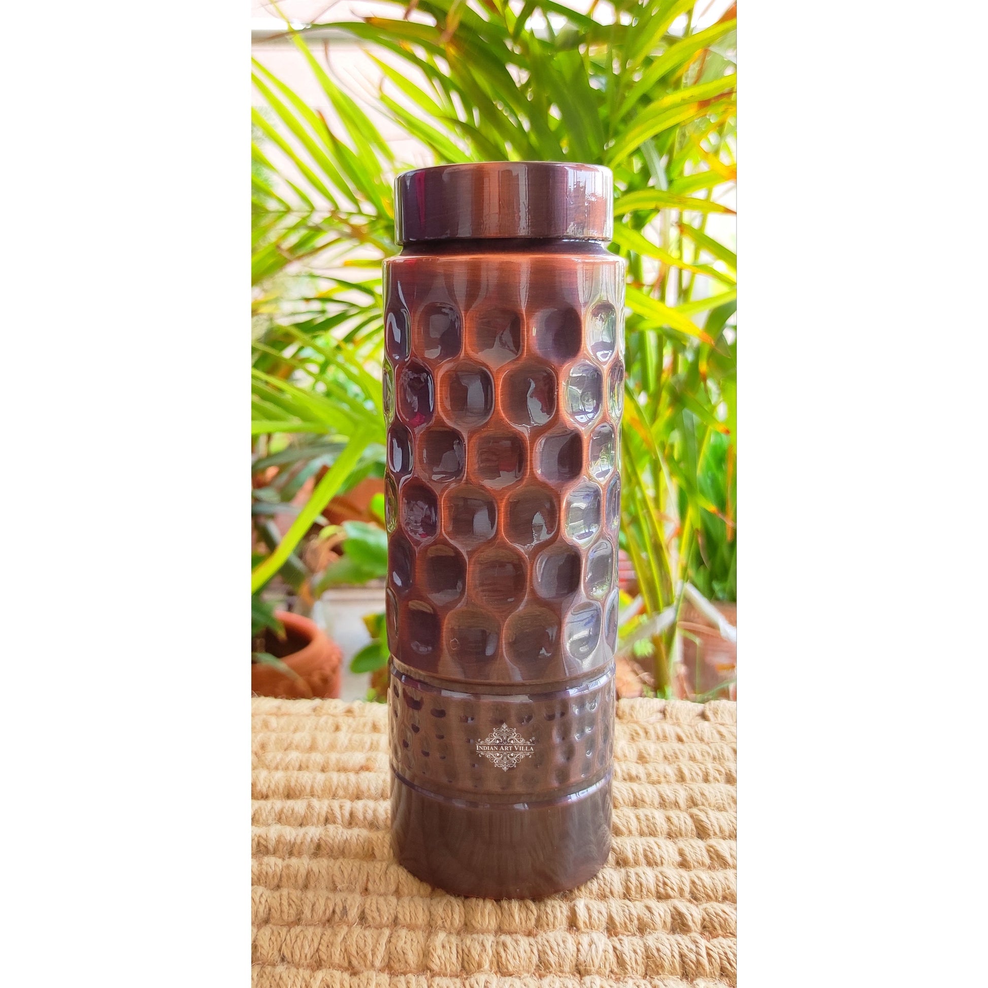 Pure Copper Bottle with Lacquer Coated Finish and Straight Shape