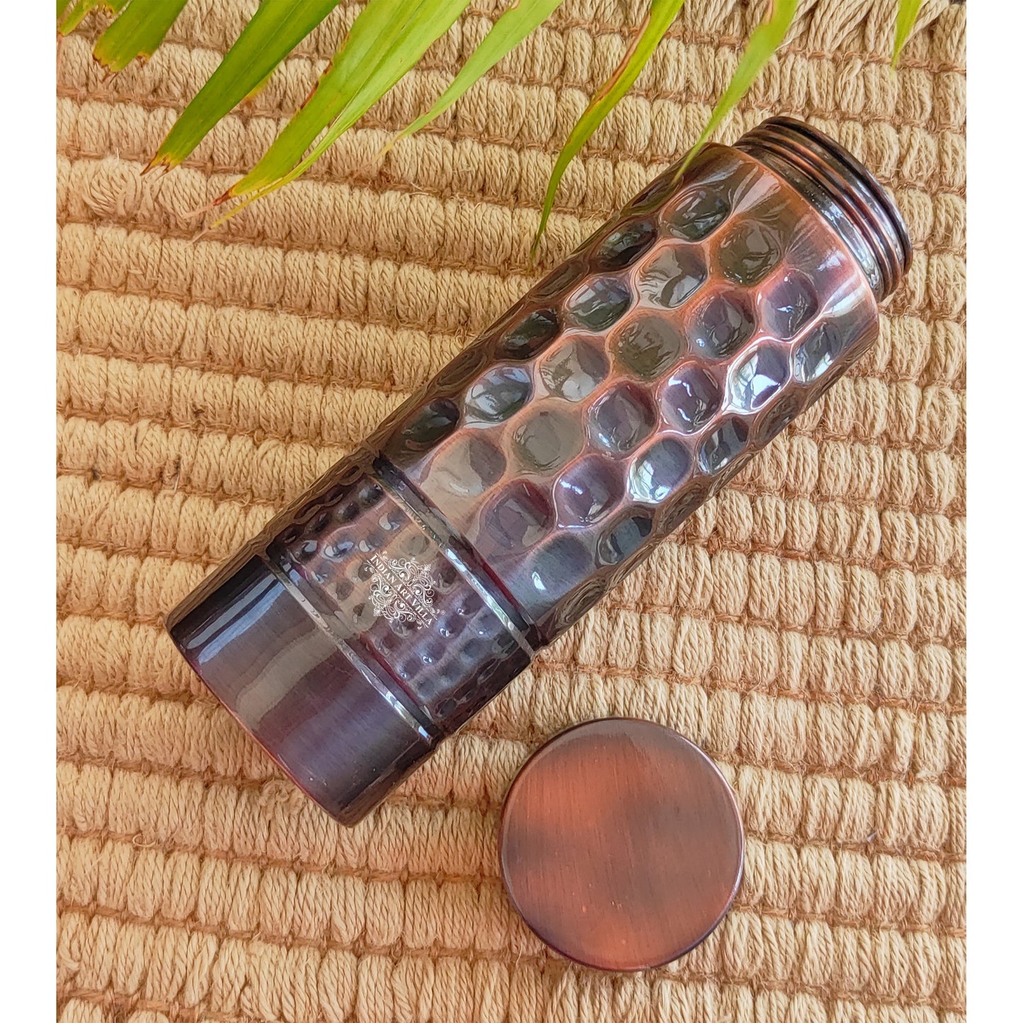 Pure Copper Bottle with Lacquer Coated Finish and Straight Shape