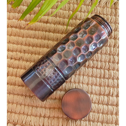 Pure Copper Bottle with Lacquer Coated Finish and Straight Shape