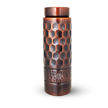 Pure Copper Bottle with Lacquer Coated Finish and Straight Shape