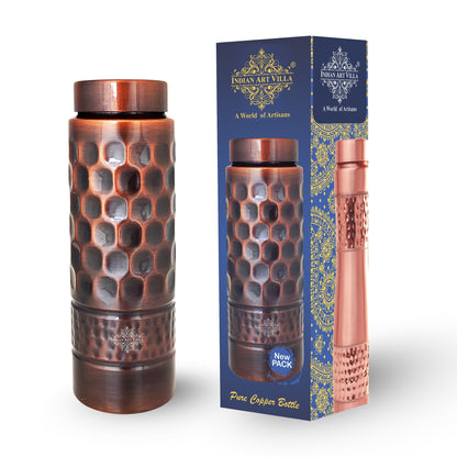Pure Copper Bottle with Lacquer Coated Finish and Straight Shape